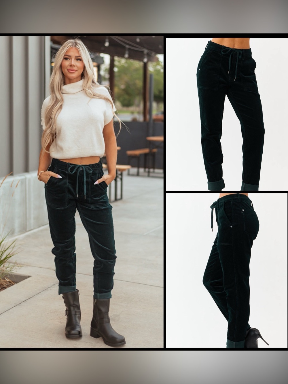 Judy Blue Emerald Green Slim Straight Stretch Corduroy Preppy Jogger Pants 5/27